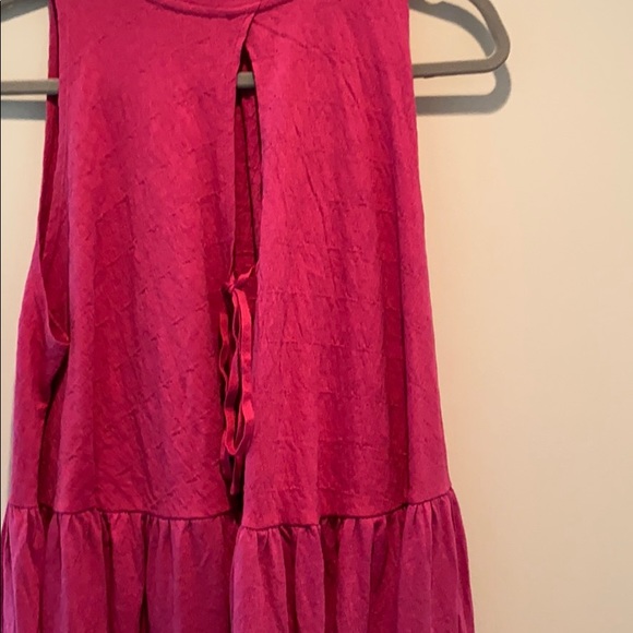 New Free People pink tiered ruffled tunic s - Picture 3 of 3